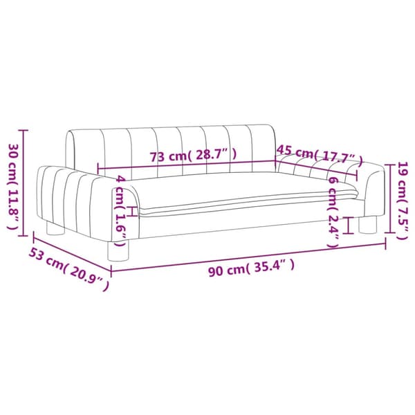 sofa til børn 90x53x30 cm kunstlæder sort