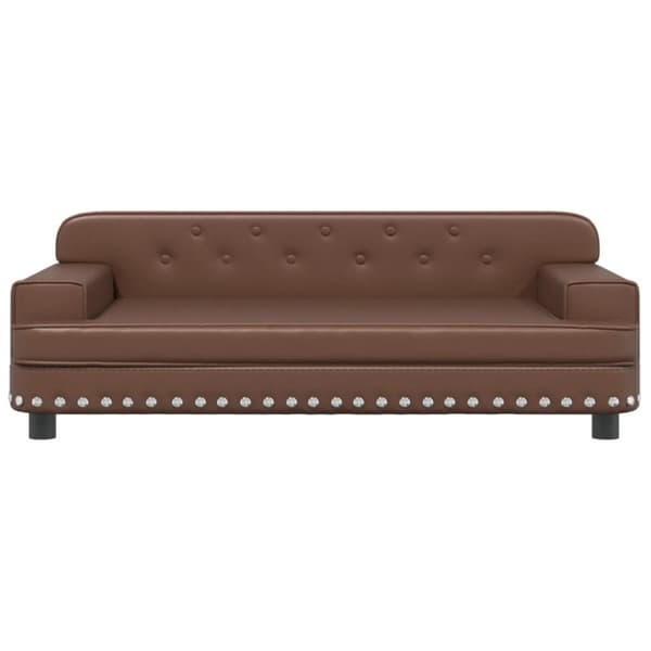 sofa til børn 90x53x30 cm kunstlæder brun