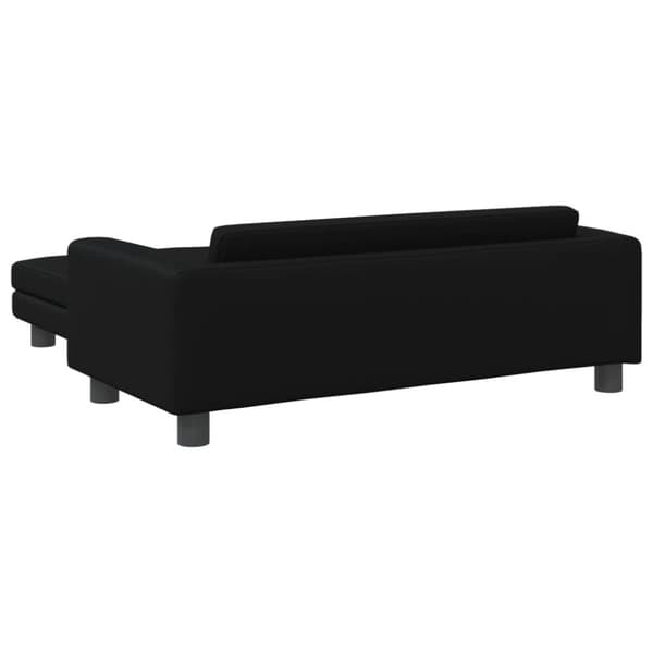Barnsoffa med fotpall svart 100x50x30 cm sammet
