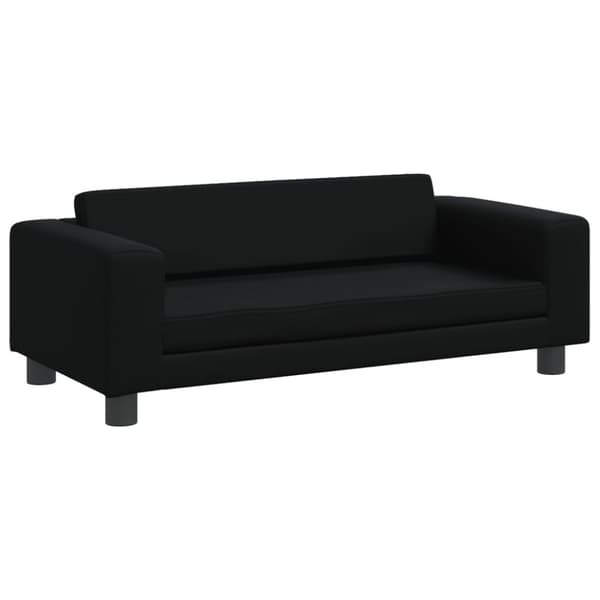 Barnsoffa med fotpall svart 100x50x30 cm sammet
