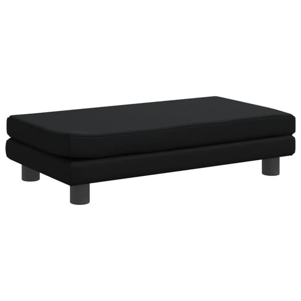 Barnsoffa med fotpall svart 100x50x30 cm sammet