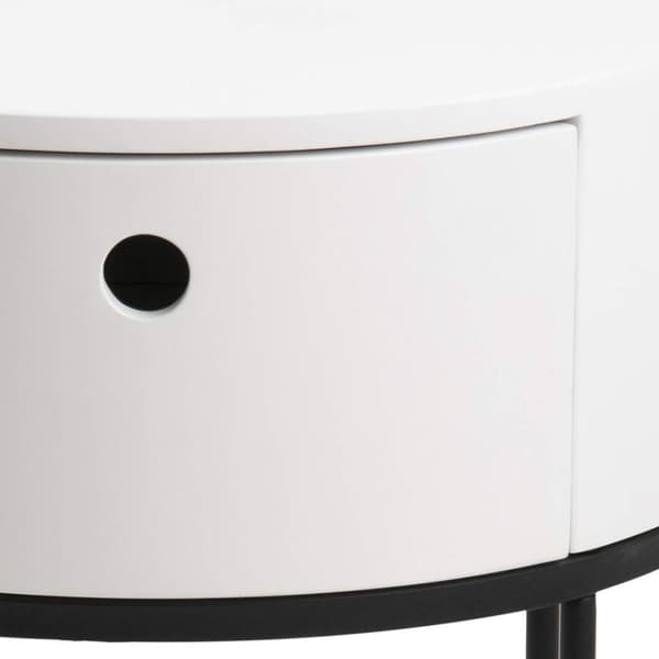 Polo natbord Ø40cm 1 skuffe hvid.