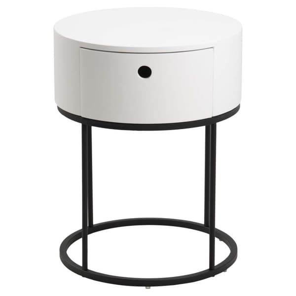 Polo natbord Ø40cm 1 skuffe hvid.