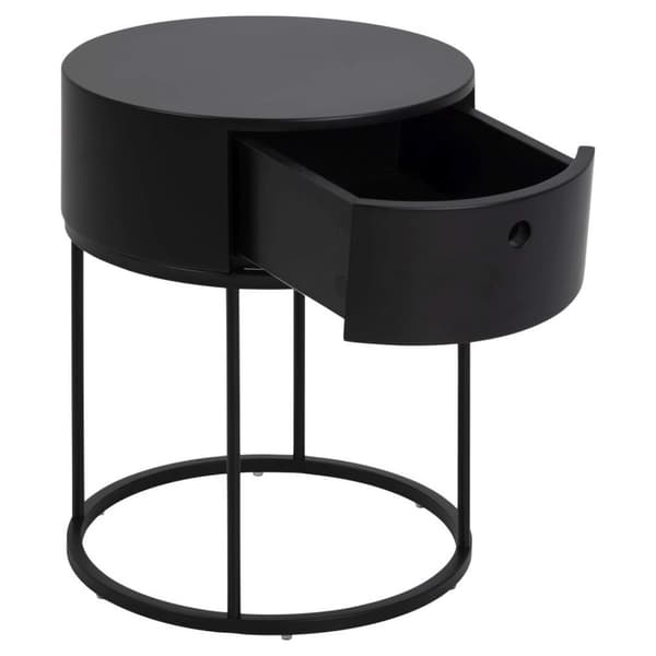 Polo nattbord Ø40cm1 skuff svart.
