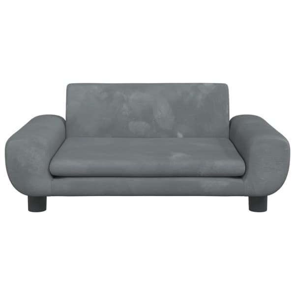 sofa til børn 70x45x33 cm velour mørkegrå