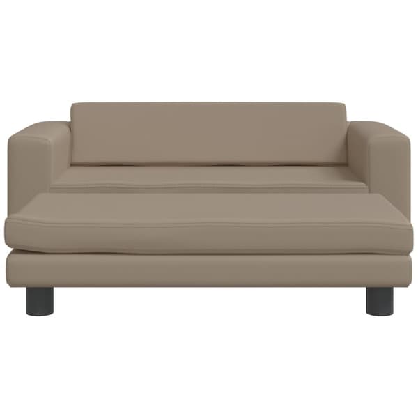 Barnsoffa med fotpall cappuccino 100x50x30 cm konstläder