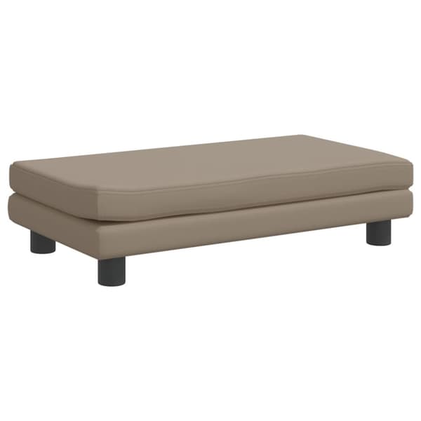 Barnsoffa med fotpall cappuccino 100x50x30 cm konstläder