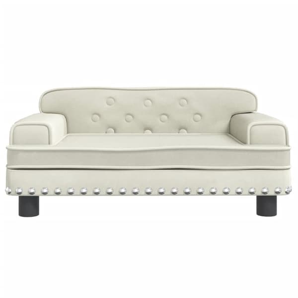 sofa til børn 70x45x30 cm fløjl cremefarvet