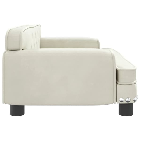 sofa til børn 70x45x30 cm fløjl cremefarvet