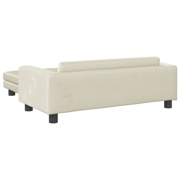 Barnsoffa med fotpall gräddvit 100x50x30 cm sammet
