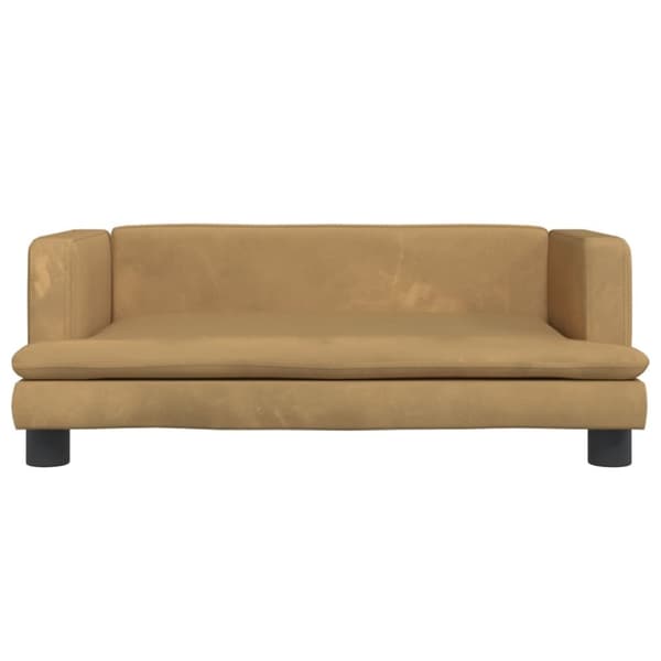 Barnsoffa brun 80x45x30 cm sammet
