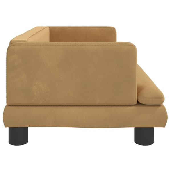 Barnsoffa brun 80x45x30 cm sammet