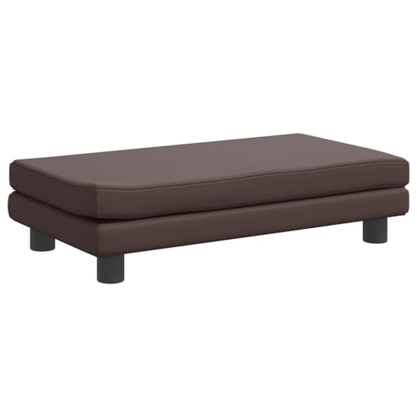 Barnsoffa med fotpall brun 100x50x30 cm konstläder