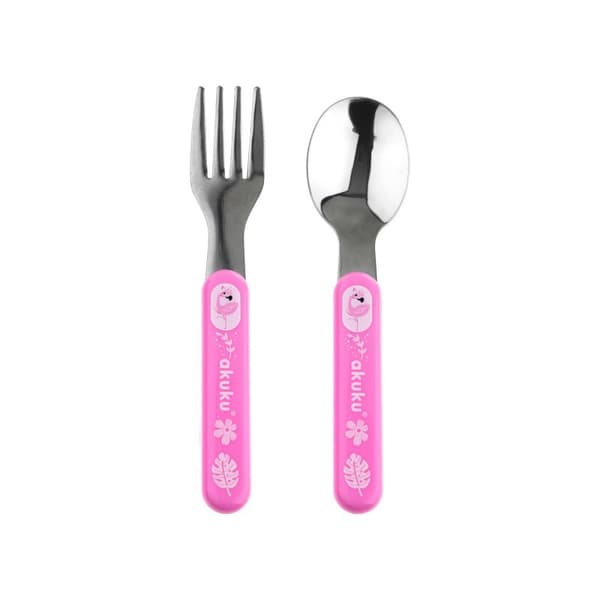 Sæt pink metal bestik
