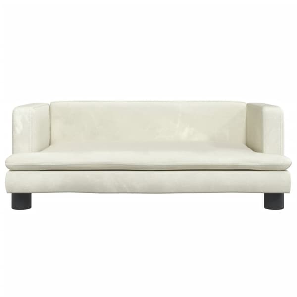 Barnsoffa gräddvit 80x45x30 cm sammet