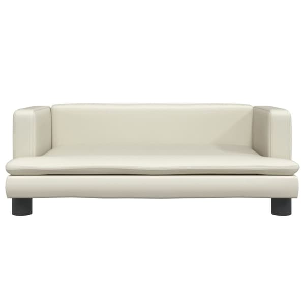 Barnsoffa gräddvit 80x45x30 cm konstläder