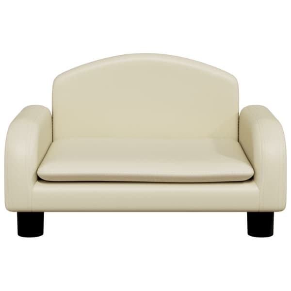 sofa til børn 50x40x30 cm kunstlæder cremefarvet