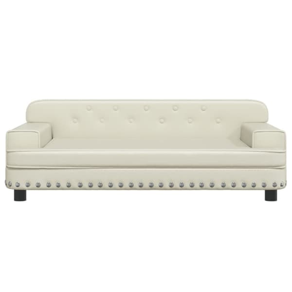 Barnsoffa gräddvit 90x53x30 cm konstläder