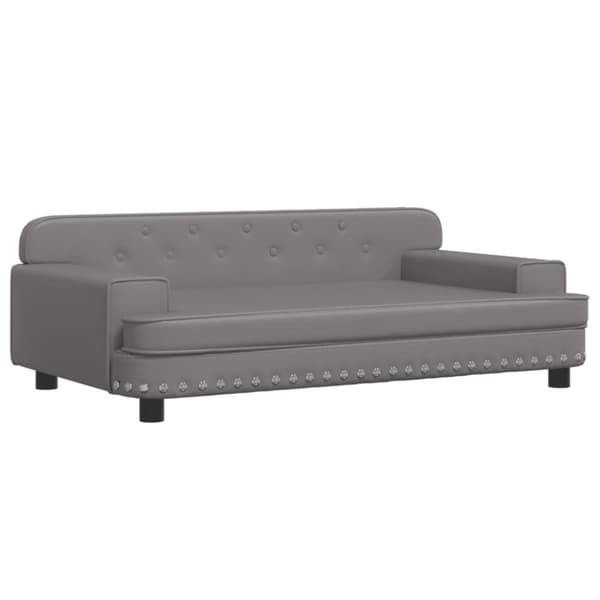 sofa til børn 90x53x30 cm kunstlæder grå
