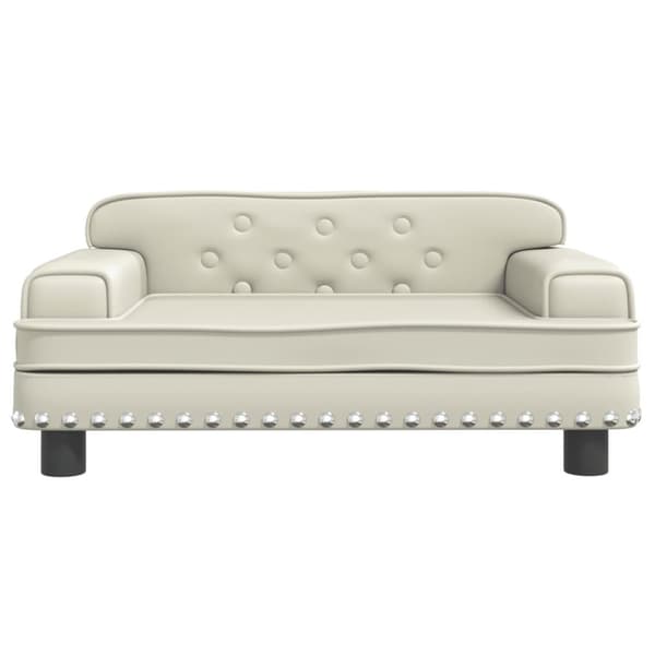sofa til børn 70x45x30 cm kunstlæder cremefarvet