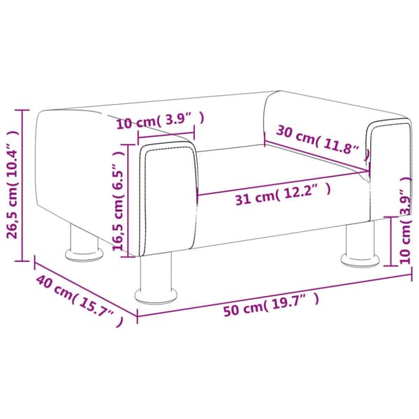 sofa til børn 50x40x26,5 cm fløjl blå