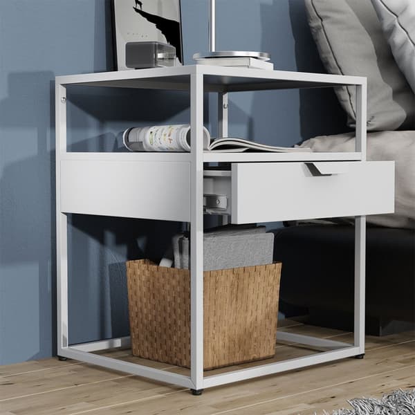 FlokasM natbord 1 skuffe hvid.