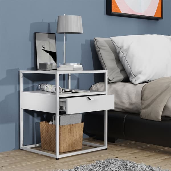 FlokasM natbord 1 skuffe hvid.