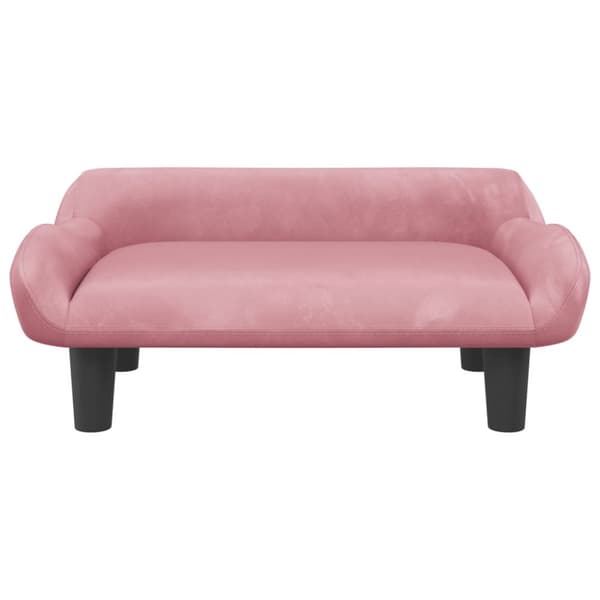 sofa til børn 70x40x24 cm velour lyserød