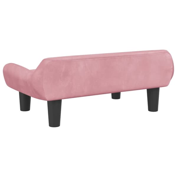 sofa til børn 70x40x24 cm velour lyserød