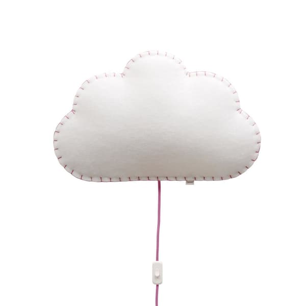 Buokids Soft Lamp natlampe/væglampe Cloud, avrättning:Sladd &amp; kontakt, Sömmen:rosa