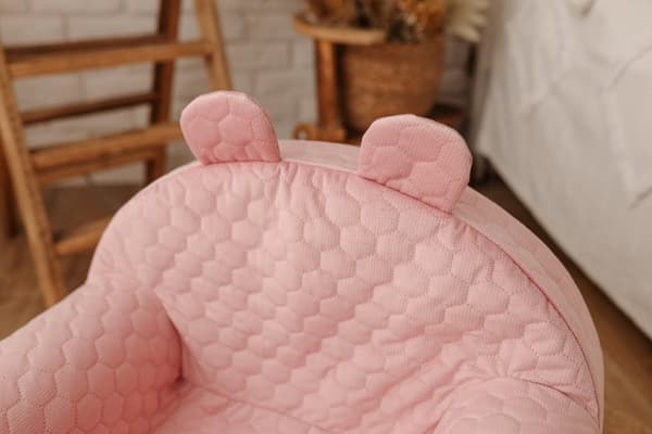 Babyfåtölj Dirty Pink Quilted Velvet Honeycomb