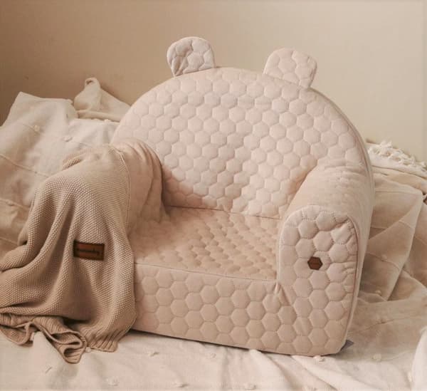 Babysæde Lys Beige Velvet Honeycomb