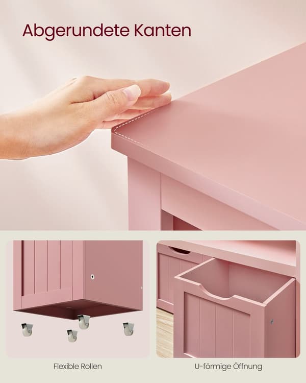 Lasten hylly, VASAGLE, 102x30x60 cm, pastellinpinkki