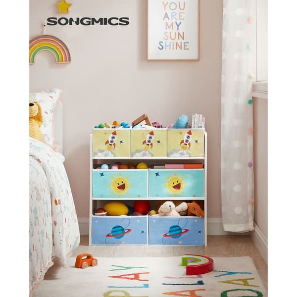 Lastenhuoneen hylly, SONGMICS, 29,5 x 62,5 x 60 cm, valkoinen.