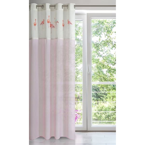 Færdiglavet gardin med øjer FLAMINGO 140x250 Eurofirany pink