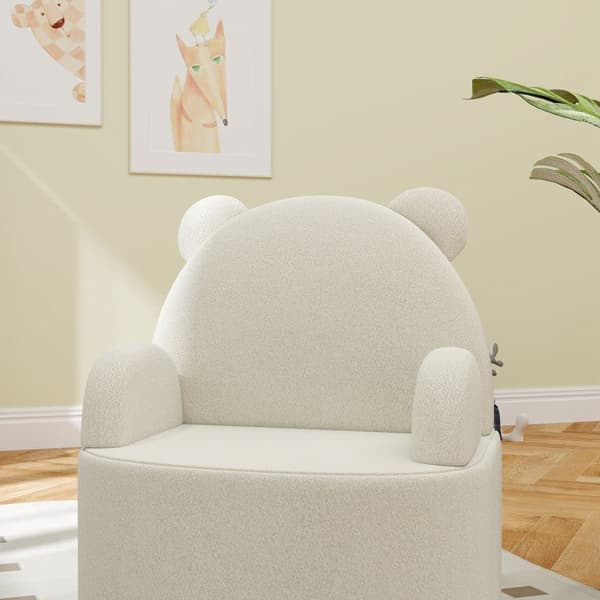 Lasten tuoli, Teddyfleece Karhun muotoinen, 52x48 cm, Beige