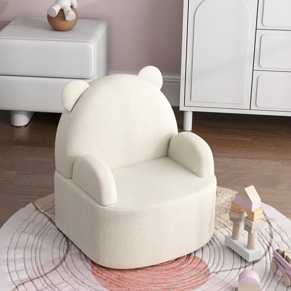 Lasten tuoli, Teddyfleece Karhun muotoinen, 52x48 cm, Beige