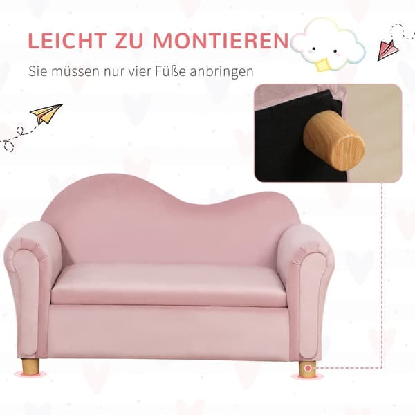 Børnesofa, 84x41.5x48.5 cm, Pink