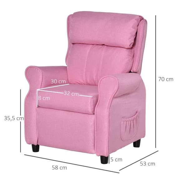 Justerbart barnsoffa, 58x53x70 cm, Rosa