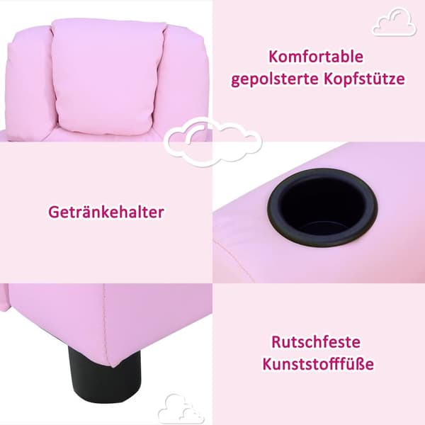 Barnsoffa, 62x56x69 cm, Rosa