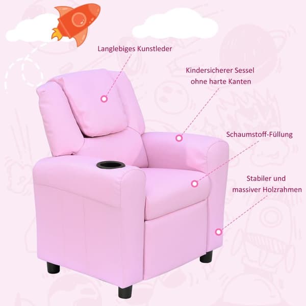 Barnsoffa, 62x56x69 cm, Rosa