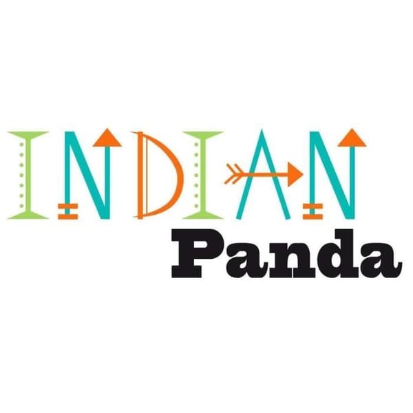 FUL HOUSE 713095 INDIAN PANDA Puutarhakalustesetti, johon kuuluu pöytä, 2 kokoontaitettavaa tuolia ja lasten aurinkovarjo