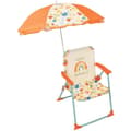 Miniatyrbild 1 av 2: FUN HOUSE Fruity's Hopfällbar campingstol med parasoll - H.38,5 x B.38,5 x D.37,5 cm + parasoll ø 65 cm - För barn