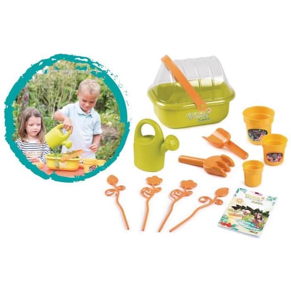 SMOBY - Silence ça Pousse Miniväxthus med handtag + tillbehör - Tillverkat i Frankrike