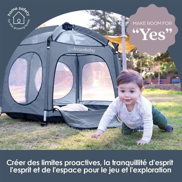 Pop-up eventyrpark - DREAMBABY - Stof med bærepose - UV-beskyttende overtræk (udendørs brug) - Ø 1,3 m - H1 m