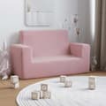 Miniatyrbild 2 av 2: Barnsoffa 2-sits rosa mjuk plysch