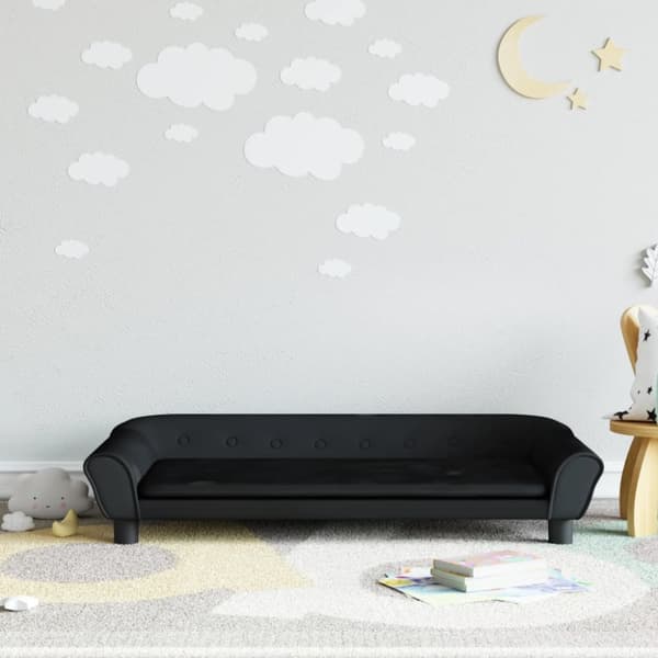 Barnsoffa svart 100x50x26 cm sammet