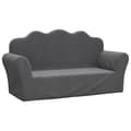 Miniatyrbild 2 av 2: Barnsoffa 2-sits antracit mjuk plysch