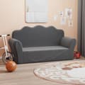 Miniatyrbild 1 av 2: Barnsoffa 2-sits antracit mjuk plysch