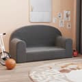 Miniatyrbild 1 av 2: Barnsoffa 2-sits antracit mjuk plysch